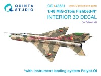 QD+48581   3D Декаль интерьера кабины МиГ-21БИС Поздний (с системой Полет-ОИ) (Eduard) (с 3D-печатными деталями) (thumb89444)